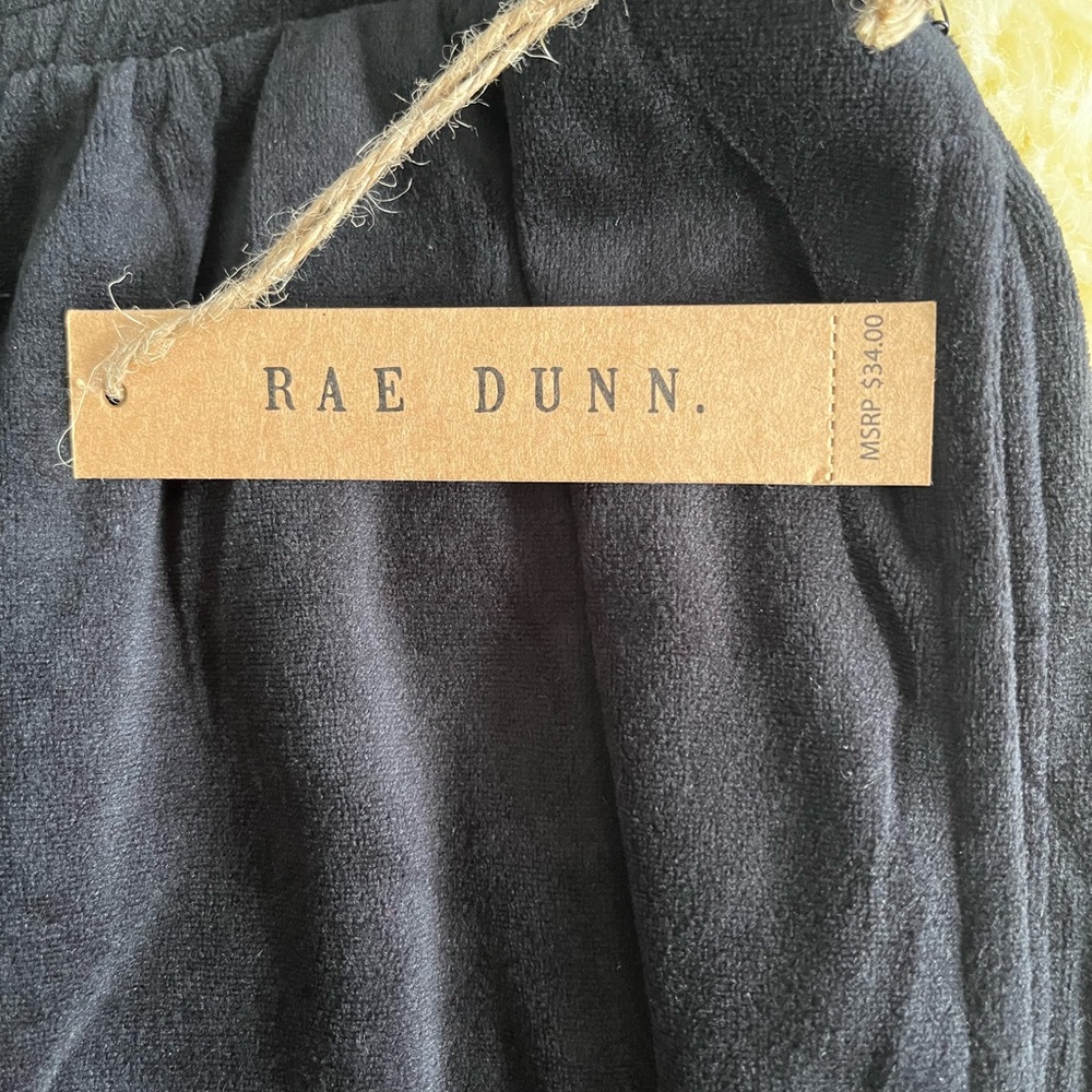 Rae Dunn Black Velvet Halloween Trick or Treat Pants - Picture 4 of 6